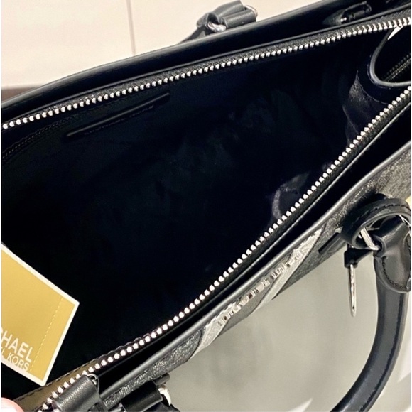 Michael Kors Sheila MediumSignature Logo and
Metallic Satchel Crossbody - Picture 7 of 12
